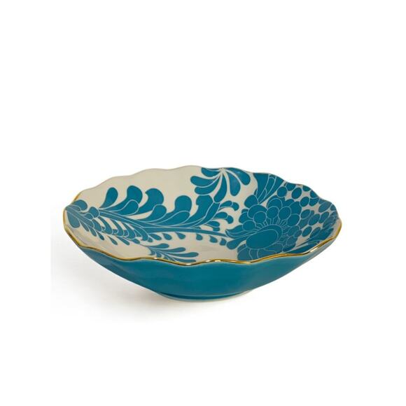 Lenox X Kate Spade Gwinnett Lane Turquoise 8 Inch Pasta Bowl Individual